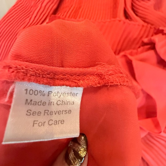 Parker Red Sleeveless Spaghetti Strap Pleated Tiered Mini Dress Size XS MSRP$198 - Picture 7 of 8